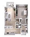 1BR 1BA (770 SF)